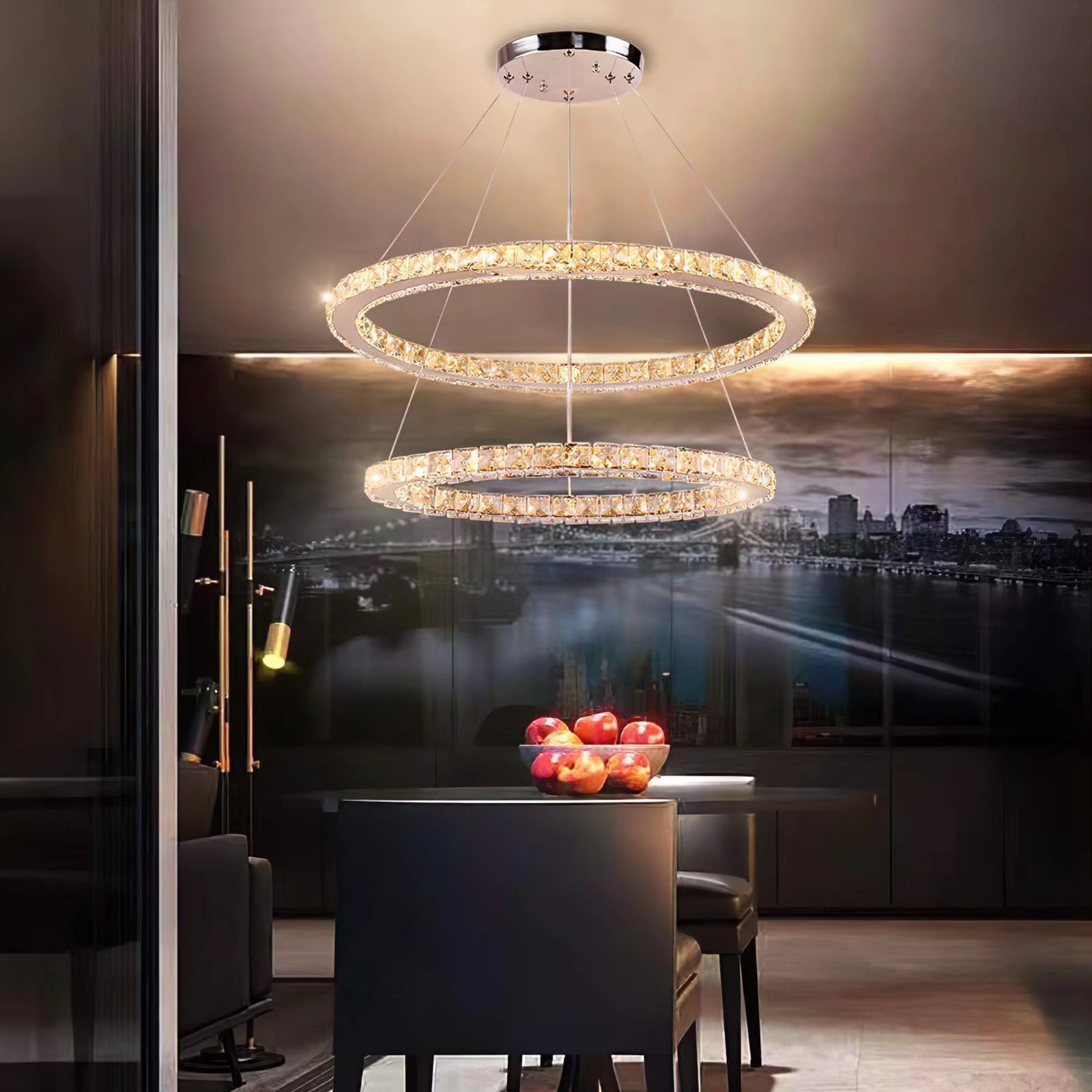 LED Ceiling design Lamp Crystal Lamp Lighting Living Bedroom Chrome 
