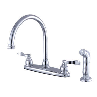 Kingston Brass Royale Double Handle Kitchen Faucet With Side Spray