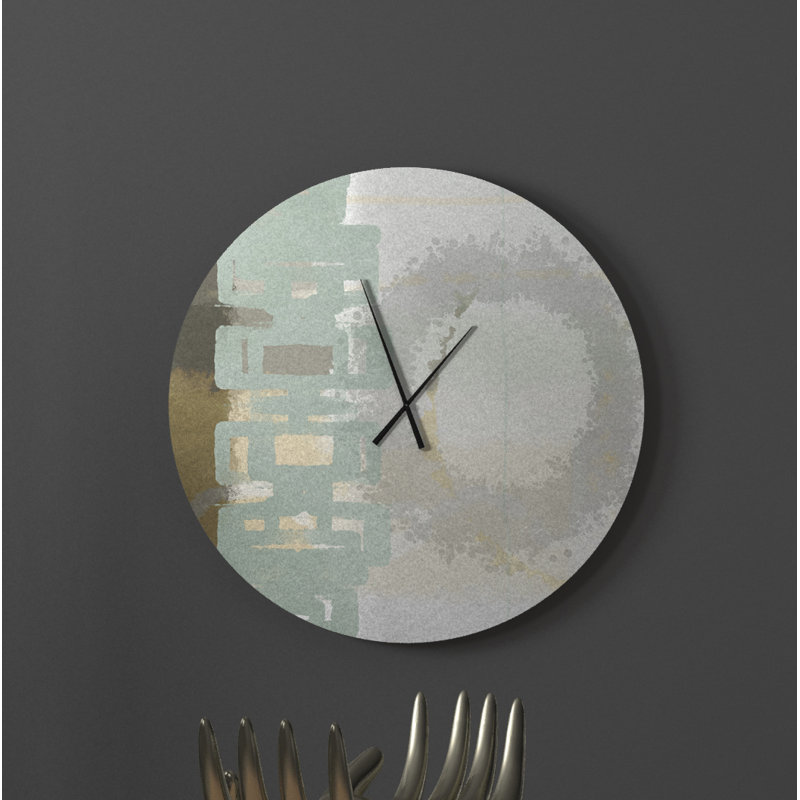 Ebern Designs Guiltless Resounding Abstract Metal Wall Clock Wayfair