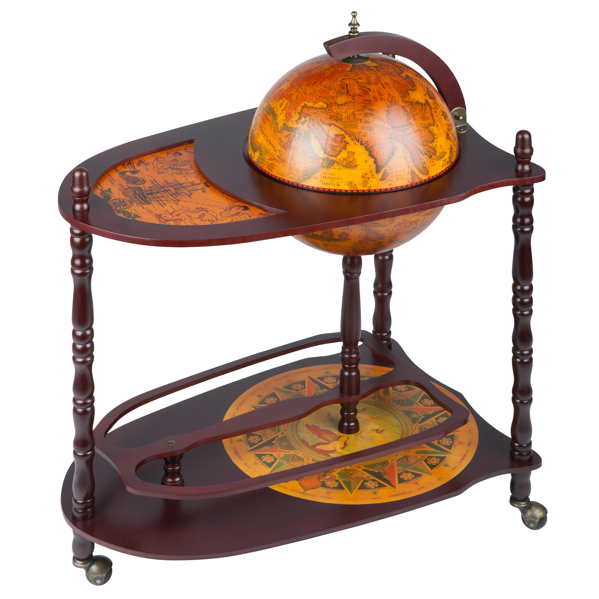 Design Toscano Old World Extended Shelf Italian Replica Globe Bar Cart Reviews Wayfair Design Toscano Old World Extended Shelf
