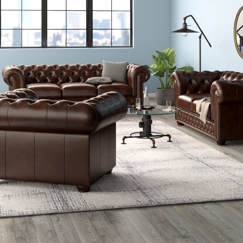 Trent Austin Design Worcester 3 Piece Leather Living Room Set