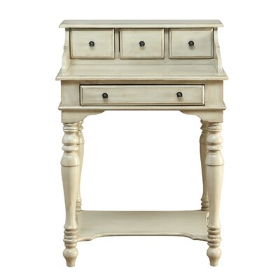 One Allium Way Pardo Secretary Desk With Hutch Finish Cream