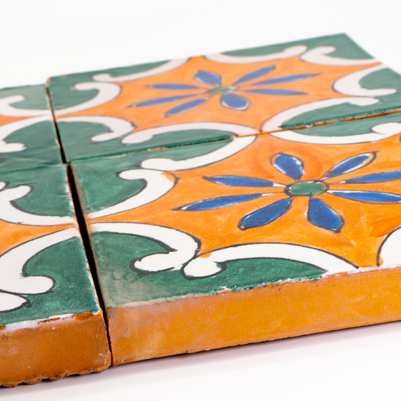 Moroccan Mosaic Tile House Hand Painted 6 X 6 Quarry Field Tile