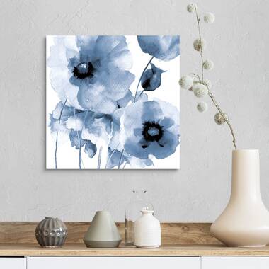 Simple Black and Green Flowers Water Color Wall Art