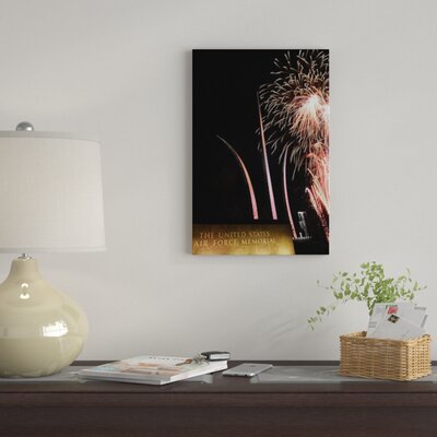 'Fireworks Light up the Air Force Memorial at Arlington Virginia' Photographic Print on Canvas East Urban Home Size: 26