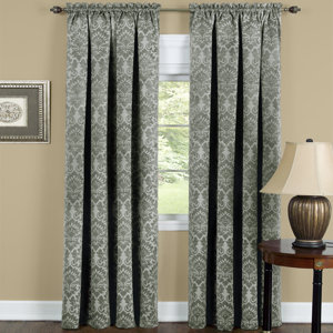 Beauvale Damask Blackout Rod Pocket Single Curtain Panel