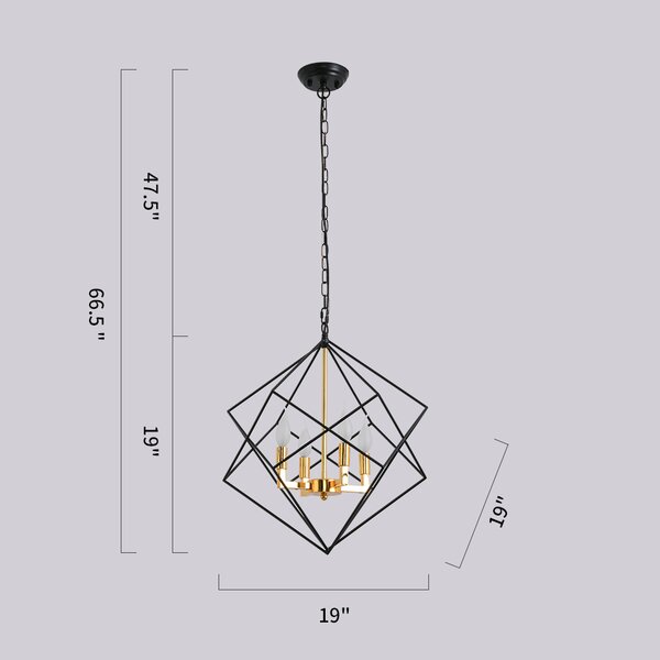 Dingman 4 - Light Lantern Geometric Chandelier