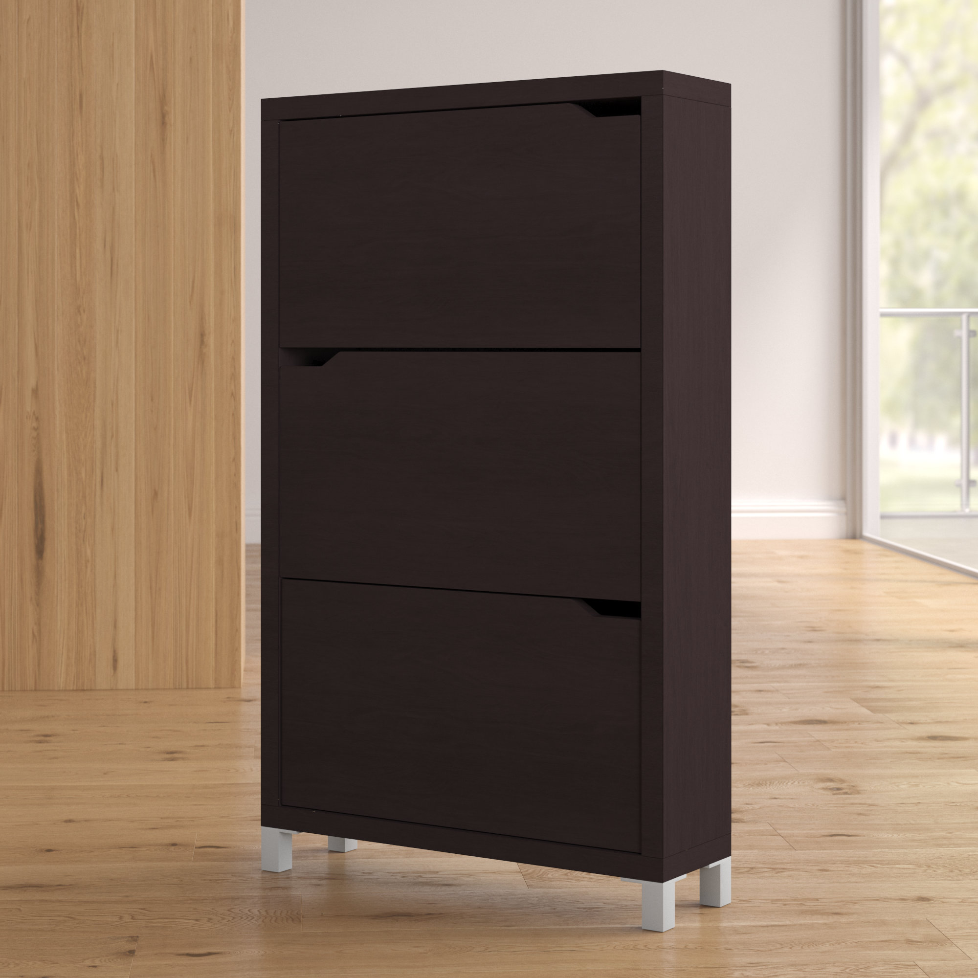 Laude Run 18 Pair Wood Shoe Storage Cabinet Reviews Wayfair