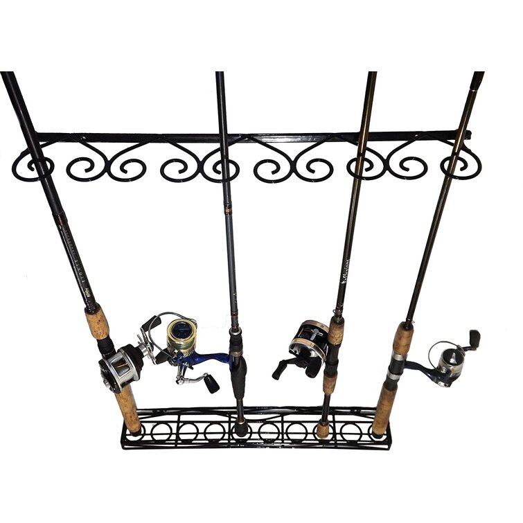 Fishing Rod Rack Vertical Holder Wall Mount Storage Horizontal Boat Pole Stand 