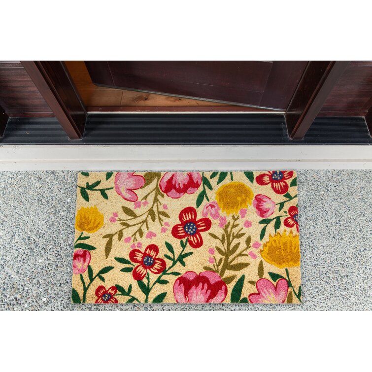 Elanora Bright Blossom 30 in. x 18 in. Non-Slip Outdoor Door Mat