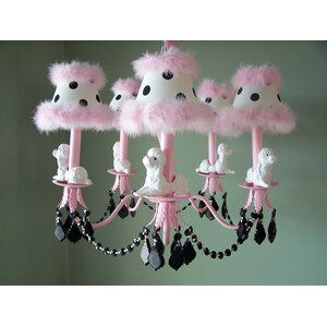 Fefe French Poodle 5-Light Shaded Chandelier