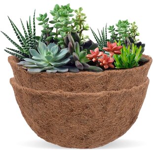 Flower Basket and Flower Pot Decoration 1/2 PCS Natural Coconut Fiber Keep The Moisture Planter Box Coco Fiber Replacement Liner,Half Moon Coco Liners for Garden Wedding Coco Liner Horse Trough 