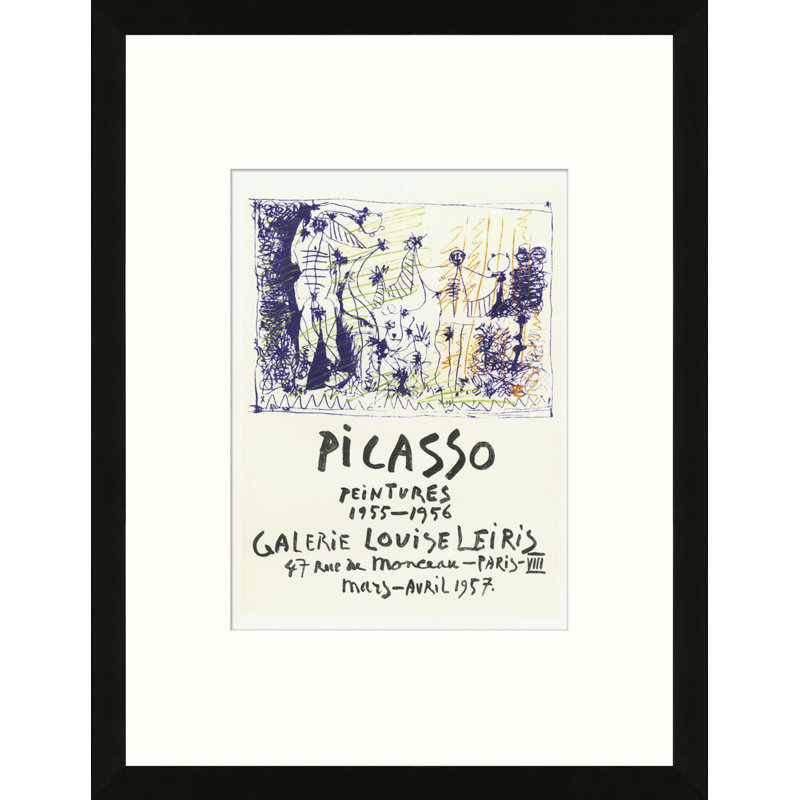 School of Paris 'Peintures 1955-1956 Galerie Louise Leiris Paris 1957' by Pablo Picasso Framed Lithograph