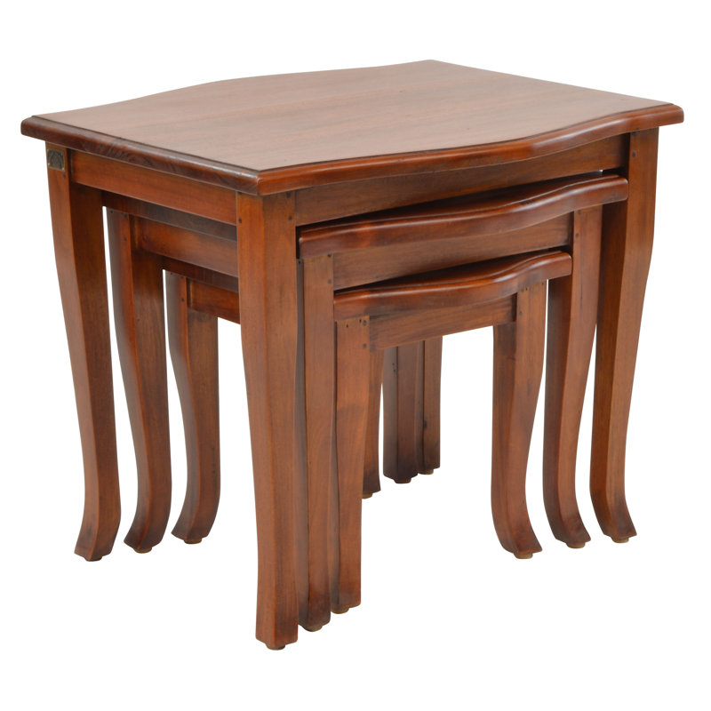 Rosalind Wheeler Aylesbury 3 Piece Solid Wood Nest Of Tables