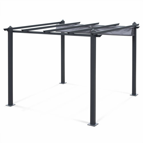 Ortiz Pergola Sol 72 Outdoor Colour: Grey, Size: 227cm H x 305cm W x 298.5cm D