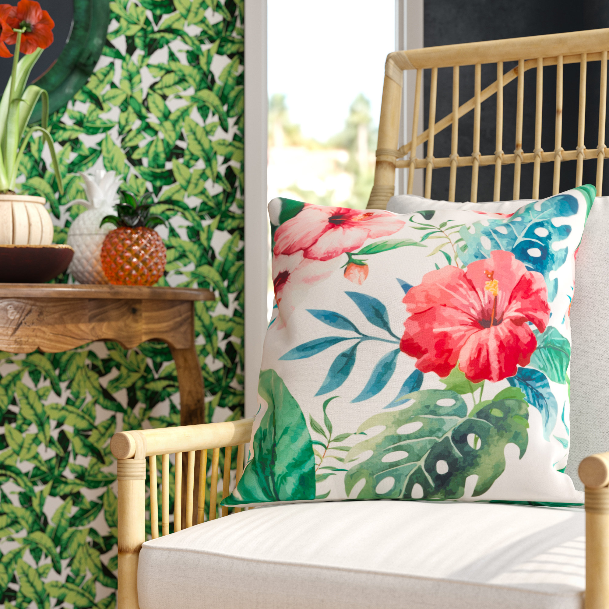 Bay Isle Home Sherwick Hibiscus Floral Tropical Print Indoor