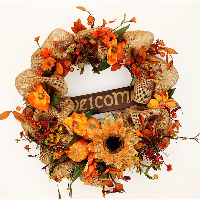 Fall Wreath Fall Decor Monogram Wreath with Pinecones Fall Berries and Leaves Wreath Fall Colors 22 inch shown Autumn Fall Decor
