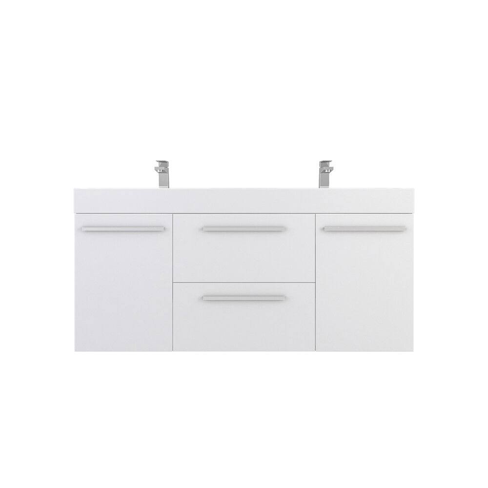 Wade Logan Waldwick 54 Wall Mounted Double Bathroom Vanity Set Reviews Wayfair