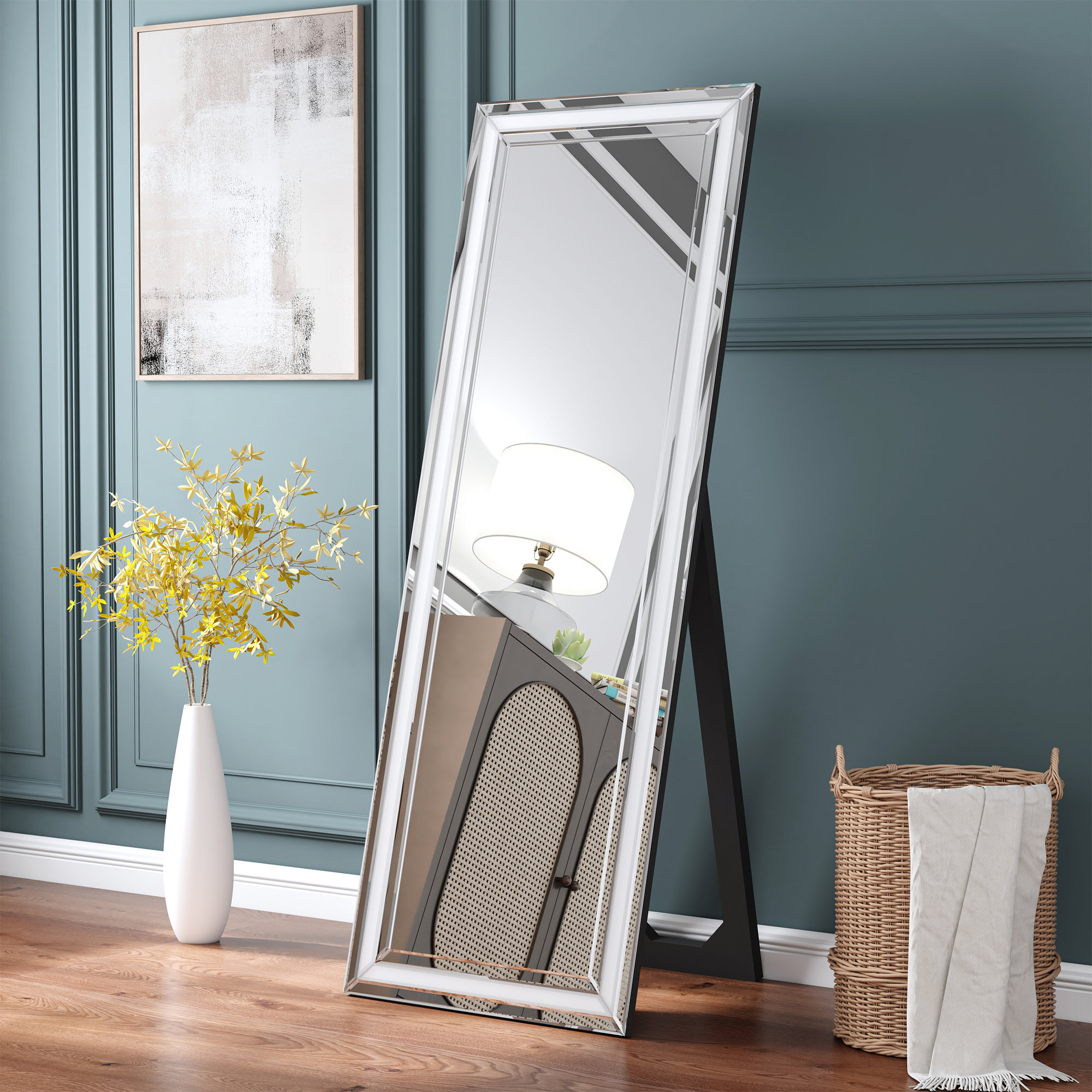 Everly Quinn Casmer Rectangle Glass Full Length Mirror Wayfair