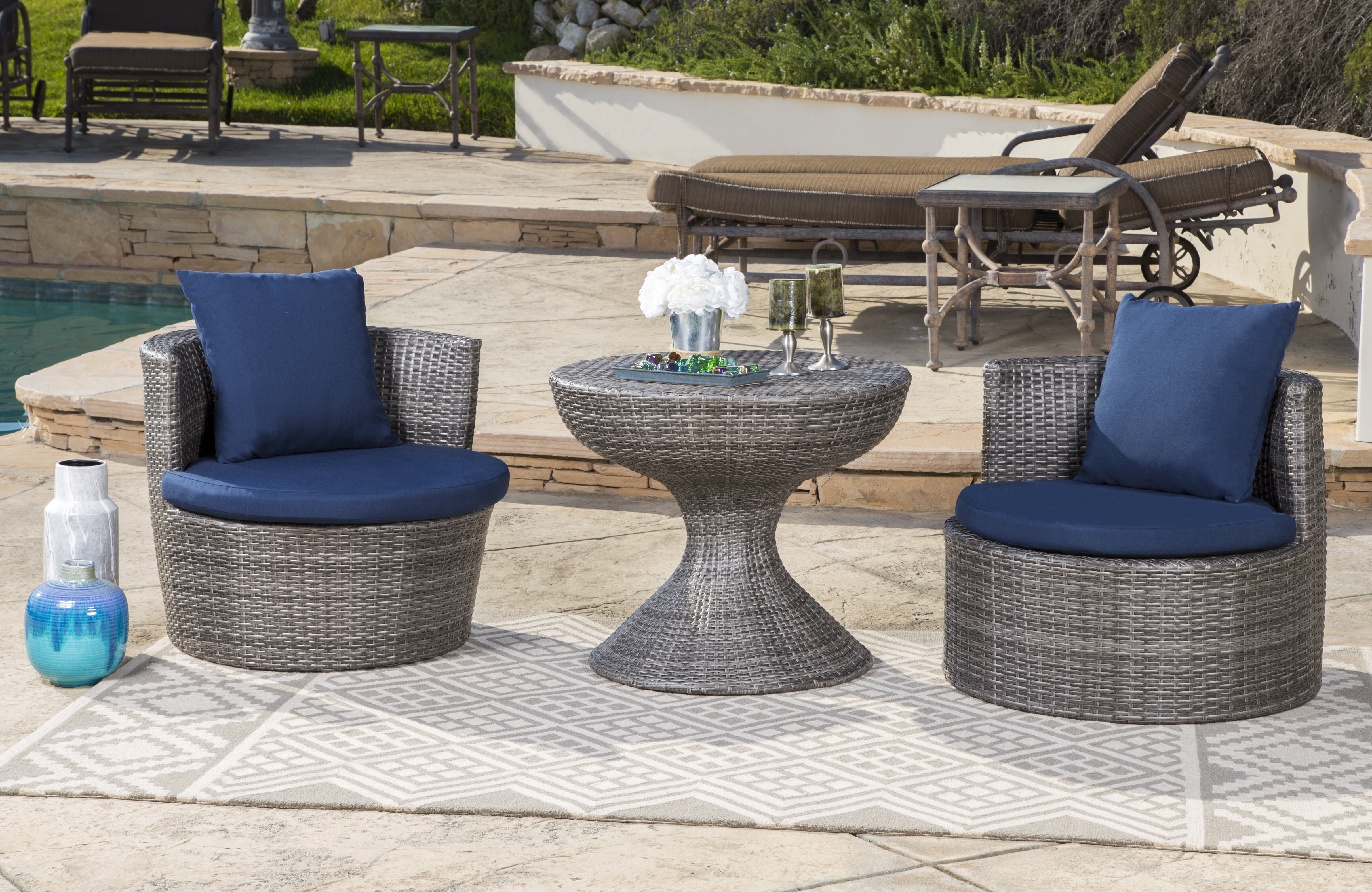 almus 3 piece conversation set with cushions