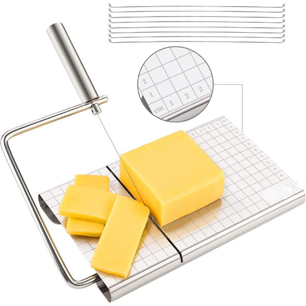2 Extra Wires Included Wire Cheese Slicer Soft & Semi-Hard Cheeses Compatible