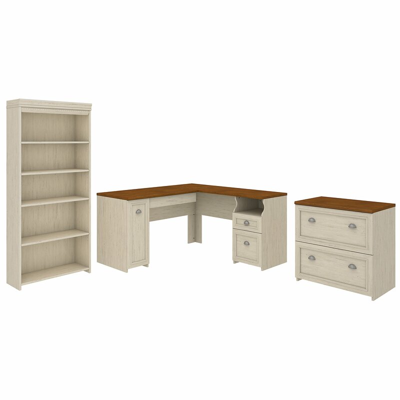Beachcrest Home Oakridge Desk Bookcase And Filing Cabinet Set