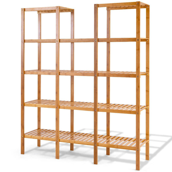 FORCLOVER 55.5'' H x 45.5'' W Solid Wood Standard Bookcase ...