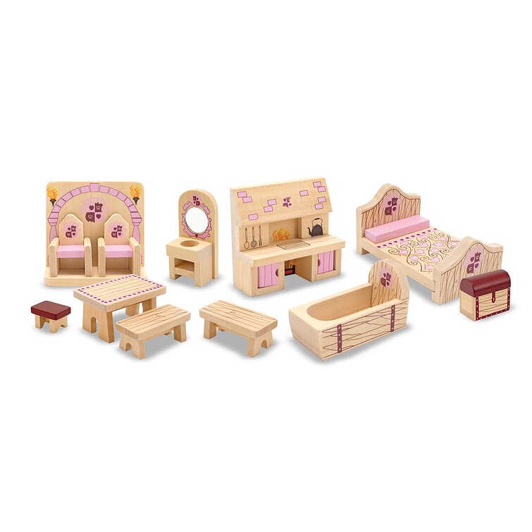 wooden princess castle furniture set