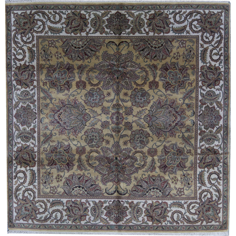 Bokara Rug Co Inc One Of A Kind Hand Knotted Beige 8 6 Square Bokara Rug Co Inc One Of A Kind Hand