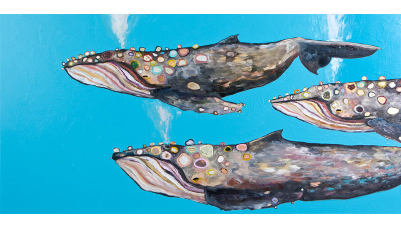 Greenbox Art Humpback Whale Pod By Eli Halpin Painting Print On