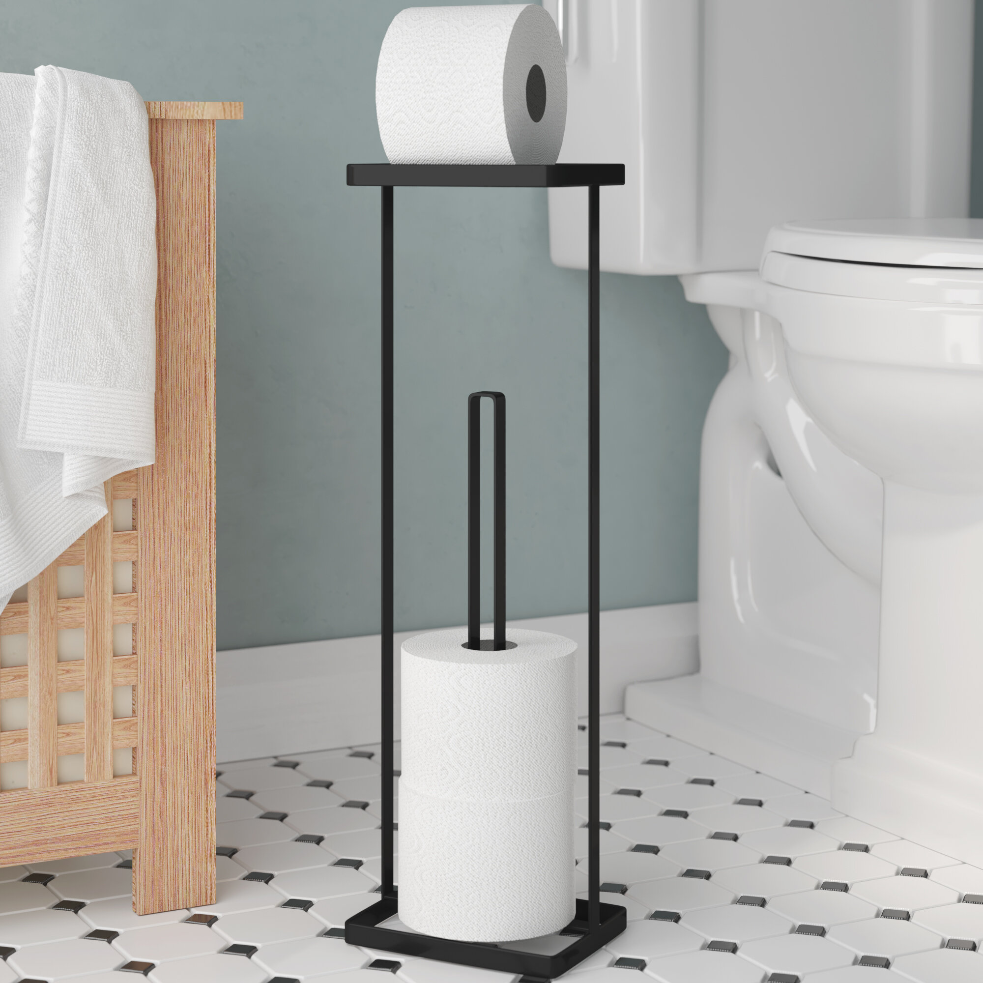 Rebrilliant Espinal Freestanding Toilet Paper Stand With Tray