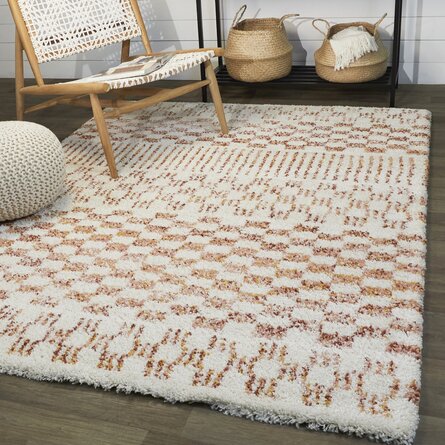 Kral Checkered Ivory Area Rug