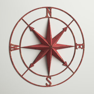 Nautical COMPASS ROSE  24"WALL ART DECOR copper/bronze plated 