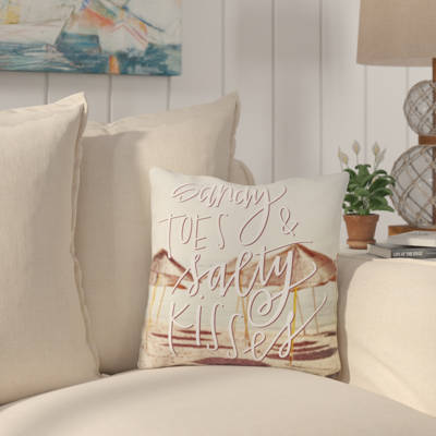 Highland Dunes Citium Sea Turtle Outdoor Throw Pillow Reviews Citium Sandy Toes Salty Kisses Outdoor Throw Pillow