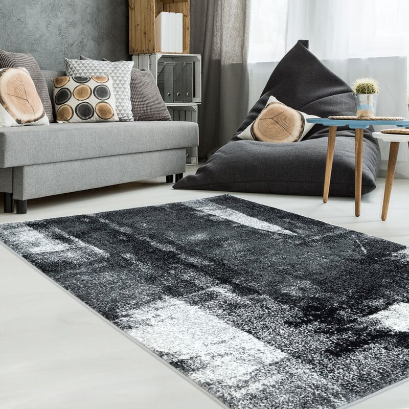 Orren Ellis Cyrene Black Area Rug & Reviews | Wayfair.ca