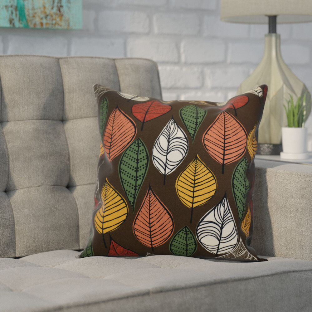 Ivy Bronx Avalos Leaves Square Pillow Cover & Insert & Reviews | Wayfair