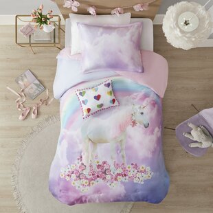2pcs kids Quilt Bedspread Comforter Set Throw Blanket for Boys Girls Unicorn 