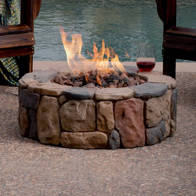 Oakland Living Gol S Steel Propane Fire Pit Table Wayfair Petra Stone Propane Gas Fire Pit
