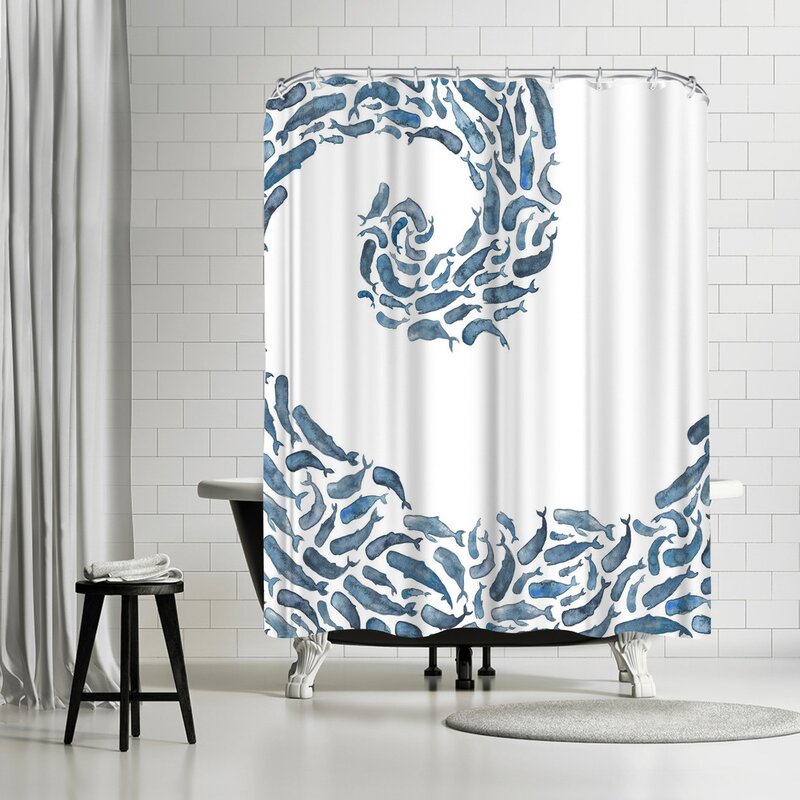 humpback whale shower curtain