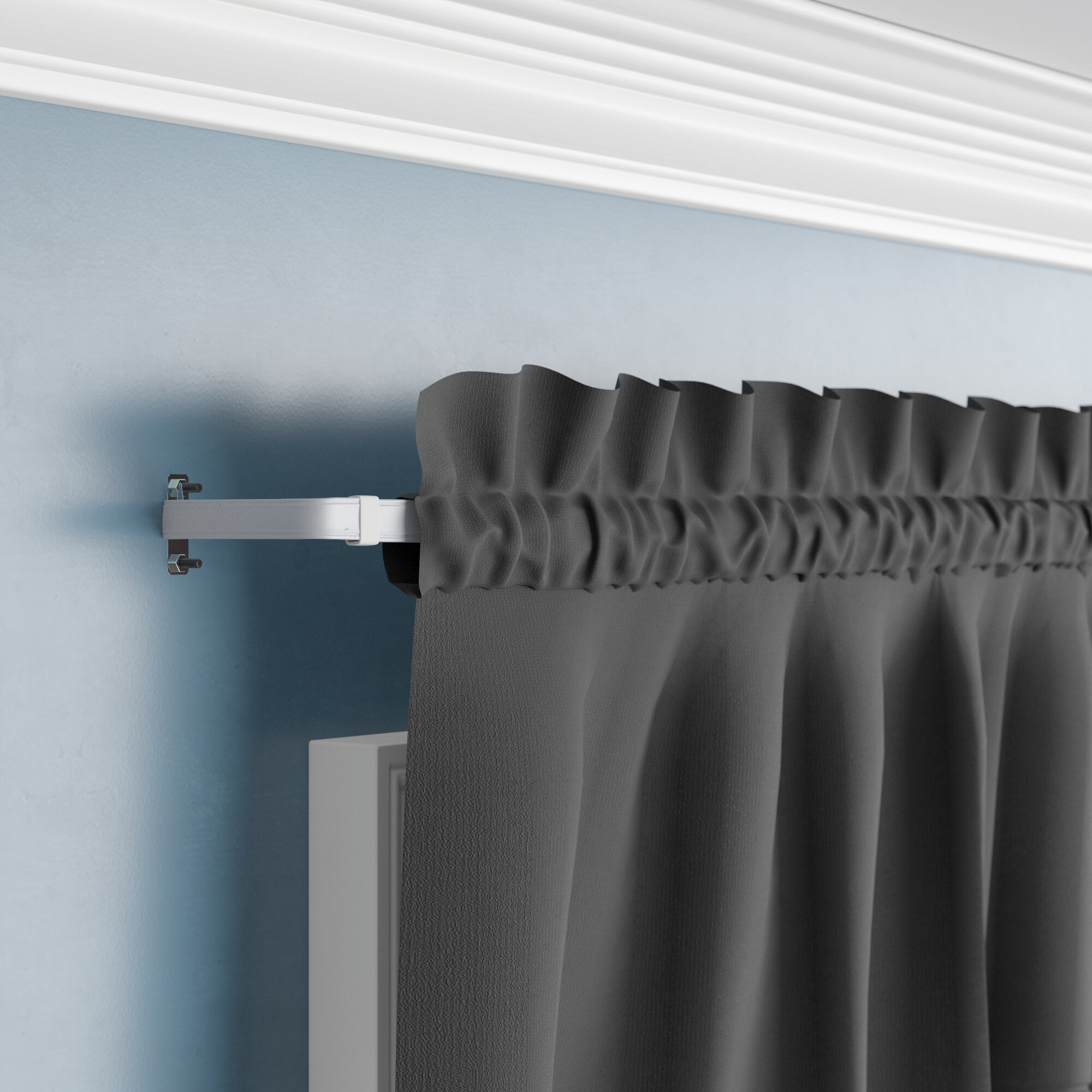 Ebern Designs Sarvia Lockseam Clearance Single Curtain Rod & Reviews ...