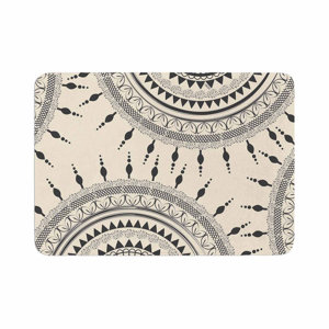 Famenxt Boho Magic Mandala Cream Memory Foam Bath Rug