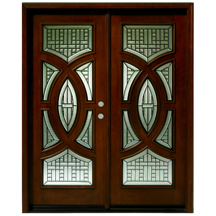 Circular Delux Mahogany Prehung Front Entry Doors