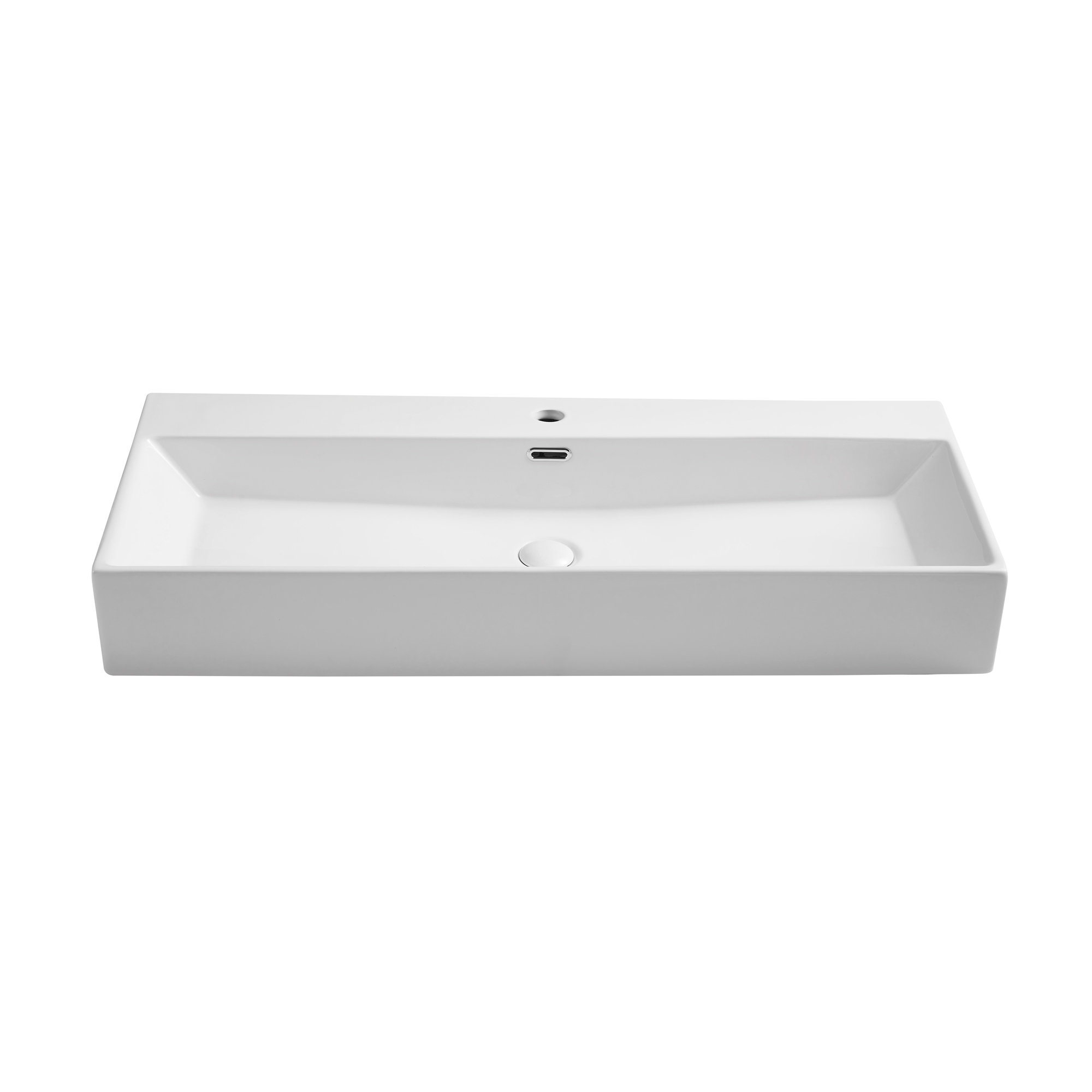 Olo Ceramic Rectangular Trough Sink Above Counter White Bathroom Vanity Sink Bathroom Sink Art Basin Wayfair