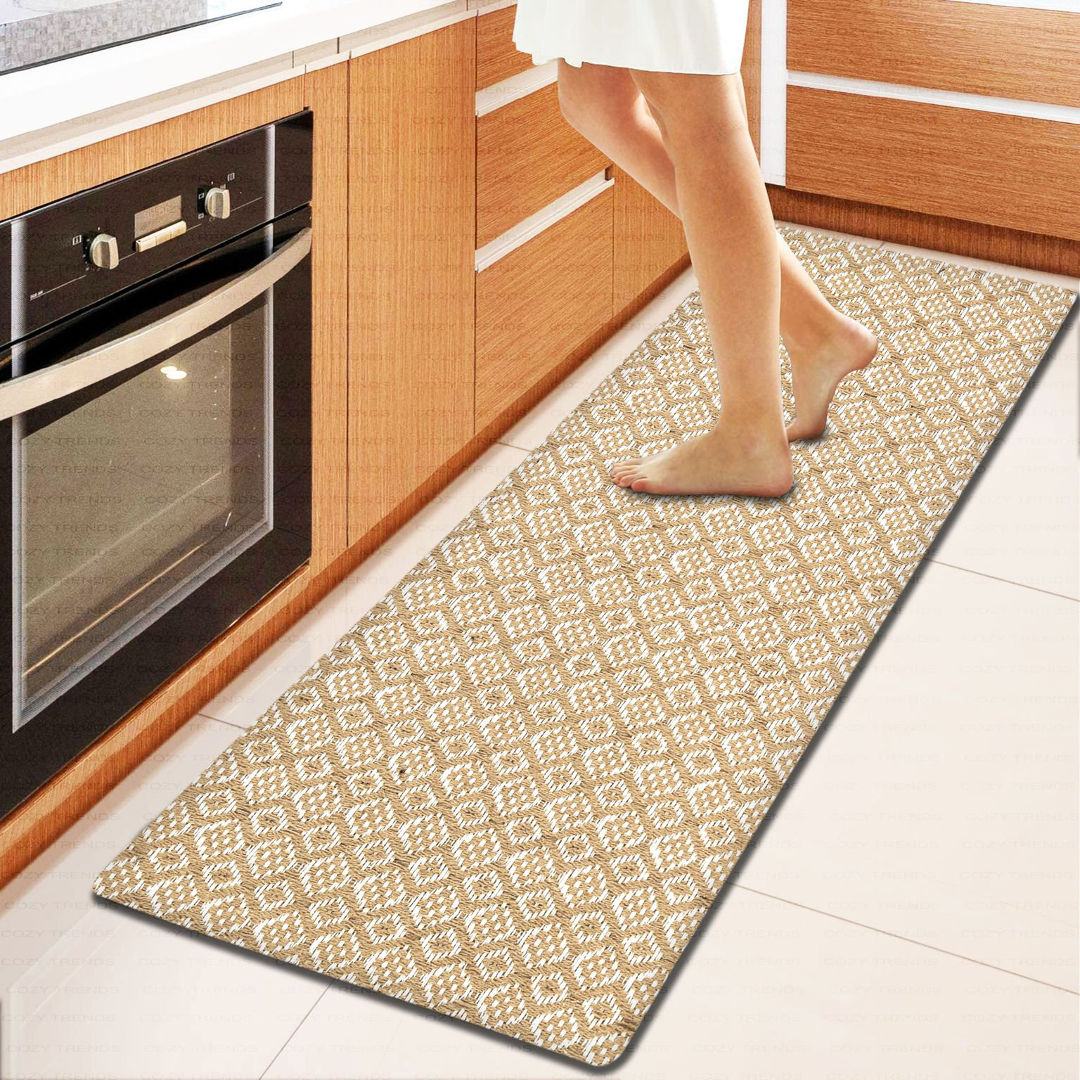 Union Rustic Hand Woven Cotton Cushioned Runner Mat AntiFatigue Mat