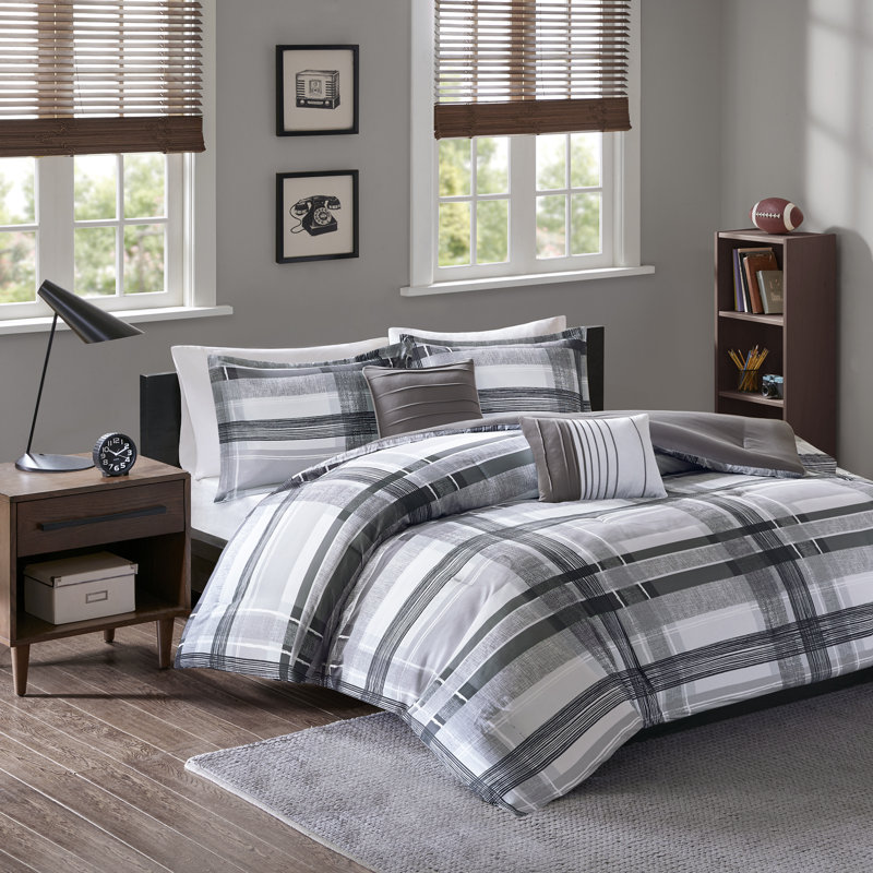 Ebern Designs Erler Plaid Comforter Set Reviews Wayfair