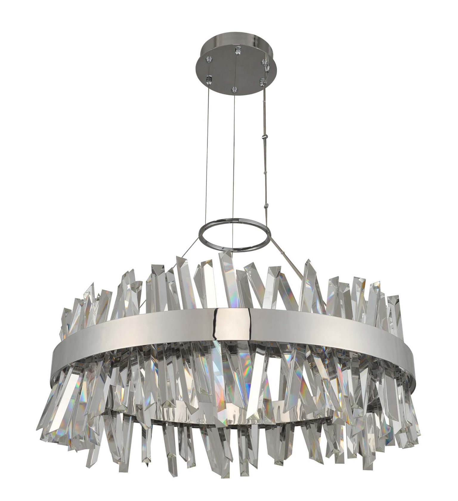 Allegri Glacier 1 Light Unique Statement Drum Pendant With Crystal Accents Wayfair