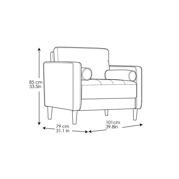 Garren 39.8'' Wide Tufted Club Chair