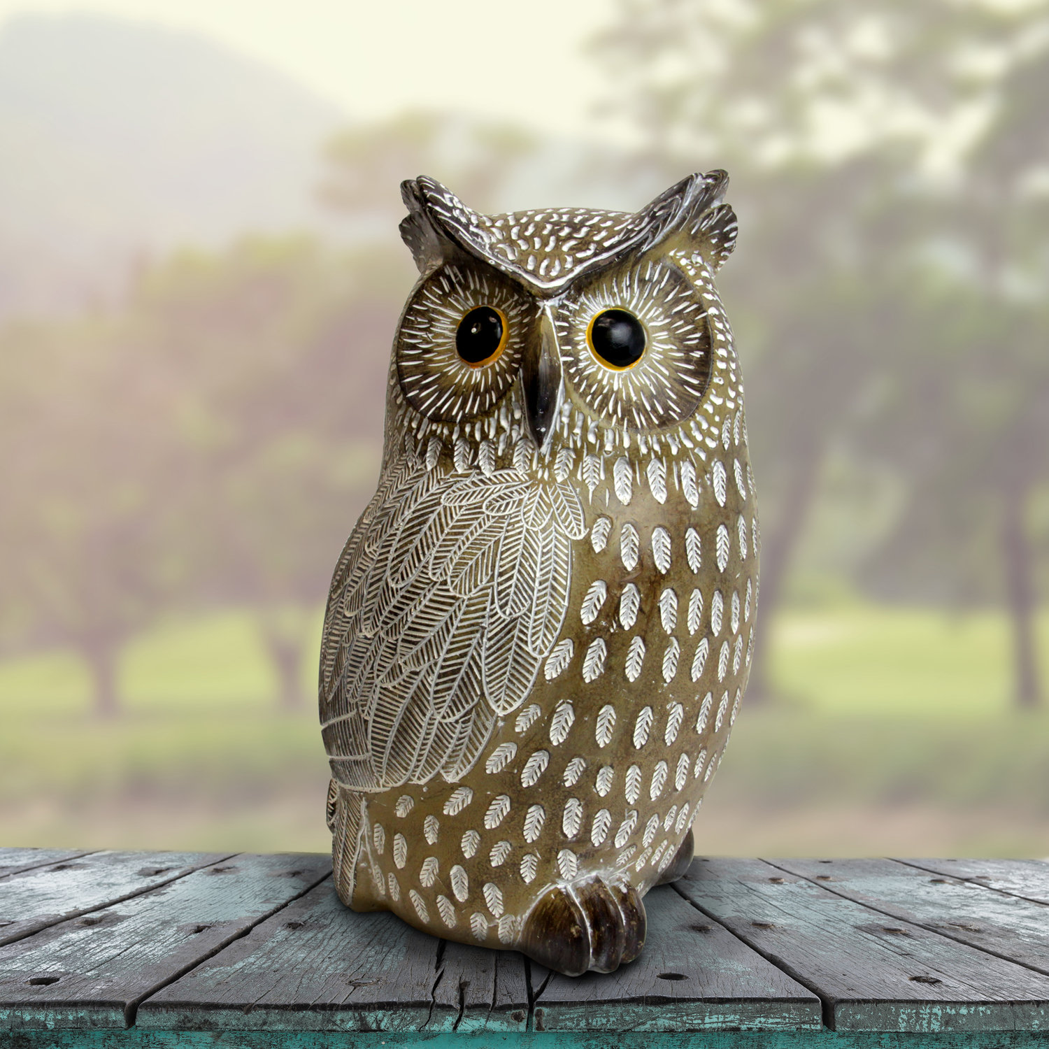 Loon Peak® Daianera Resin Carved Owl Garden Statue Wayfair