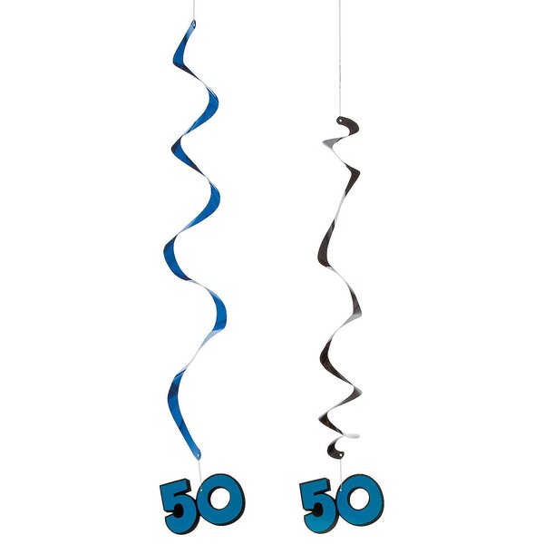 50th Birthday Hanging Dizzy Danglers 5 Pack Party Hanging Decoration 