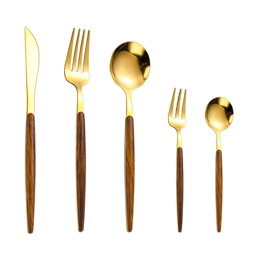 Mercer41 Gold Portuguese Tableware 430 Stainless Steel 5 Piece Set